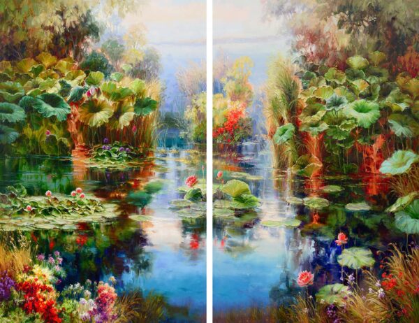 Enchanting Pond Diptych