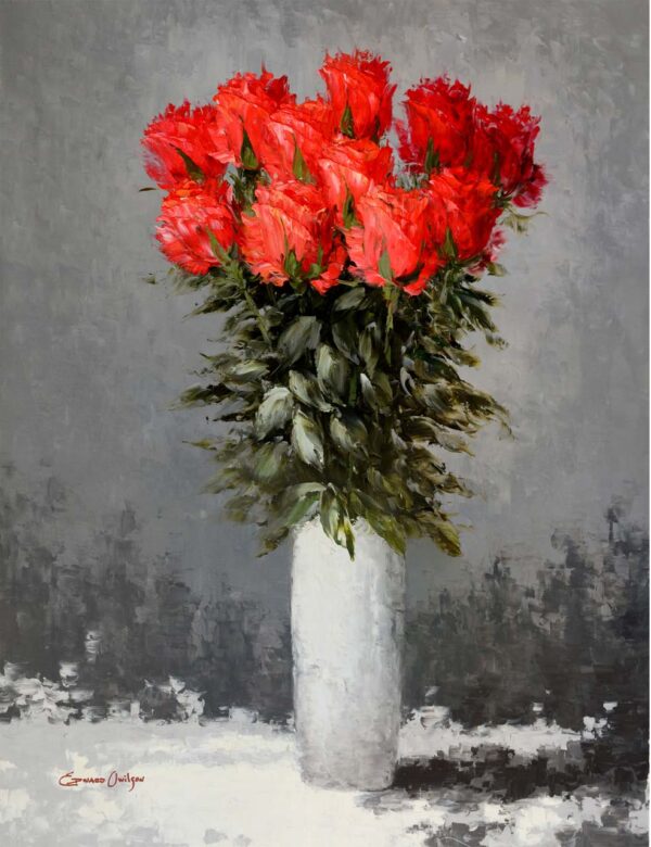 Red Flower Vase