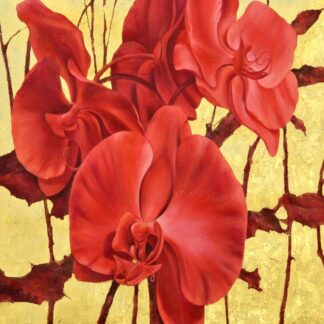 Red Orchid with Accents