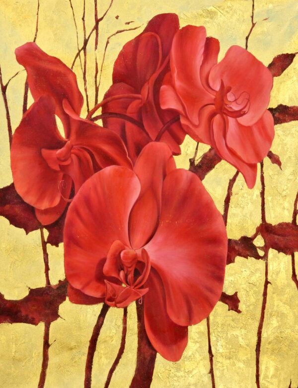 Red Orchid with Accents