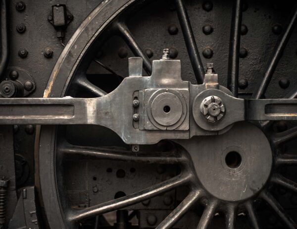 Train Locomotive Wheel Close Up