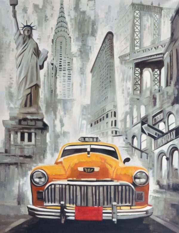 New York Taxi And Landmarks