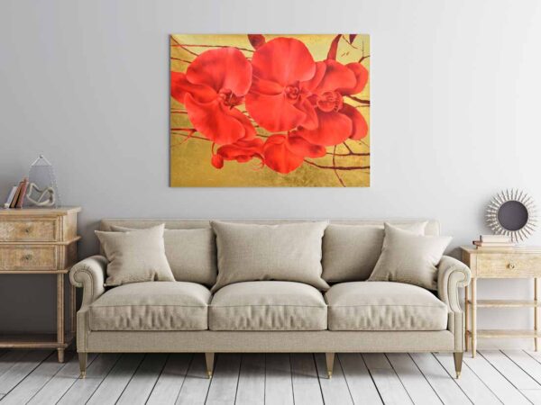 Red Bloom on Gold - Image 2