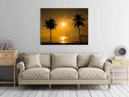 Two Palm Trees Sunset Tropical Beach - Image 2