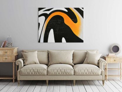 Black white and yellow abstract - Image 2