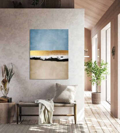Gray and Gold Leaf Abstract - Image 2