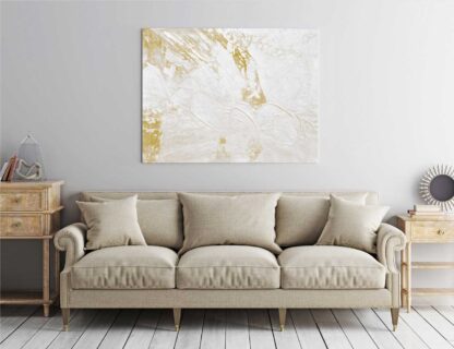 Embellished White and Gold Abstract - Image 3