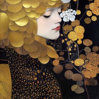Gold Circles Portrait of a Woman