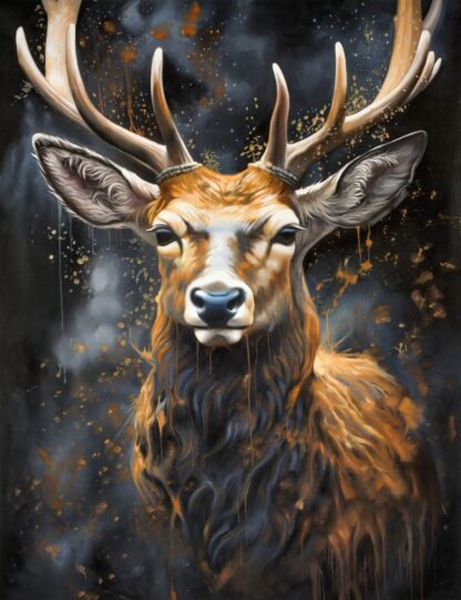 Gold Deer Face