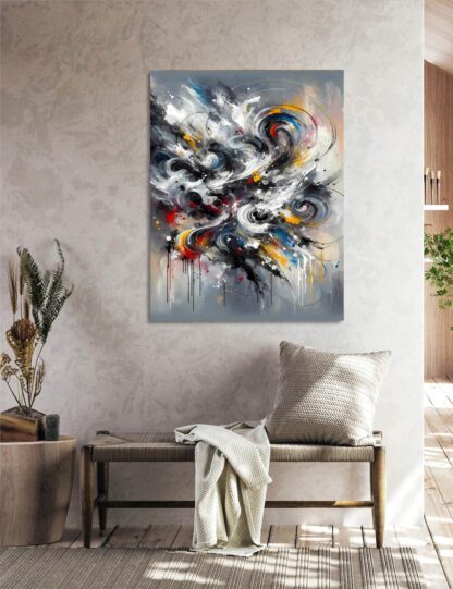 Gray and White Abstract Swirls Giclee - Image 3