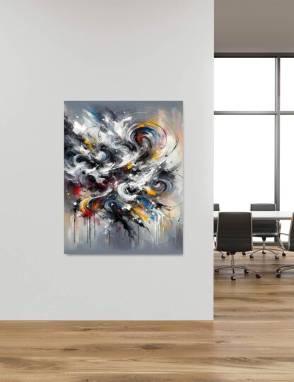 Gray and White Abstract Swirls Giclee - Image 4