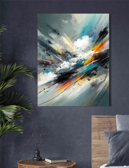 Gray and White Cloud Swirls Giclee - Image 2