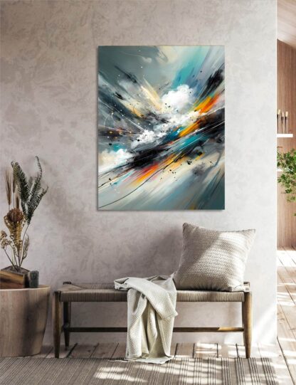 Gray and White Cloud Swirls Giclee - Image 3