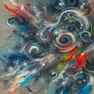 Blue and Gray Abstract Swirls Giclee