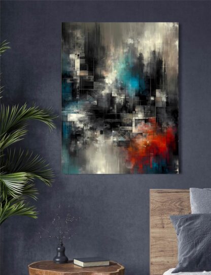Blue and Gray Abstract Giclee - Image 2