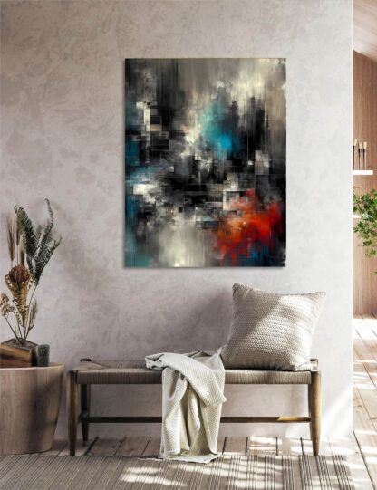 Blue and Gray Abstract Giclee - Image 3