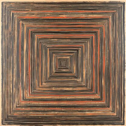 Brown Repetitive Squares Giclee
