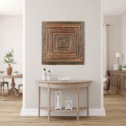 Brown Repetitive Squares Giclee - Image 2