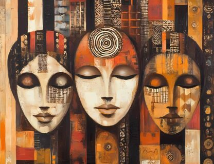 Female Tribal Masks Giclee
