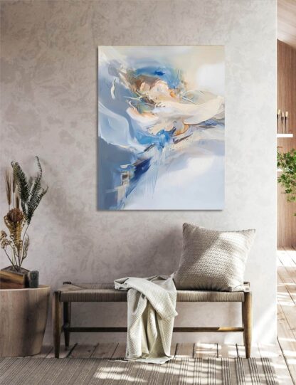 Blue and Beige 1 Abstract Giclee - Image 3