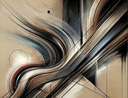 Beige Lined Abstract Giclee
