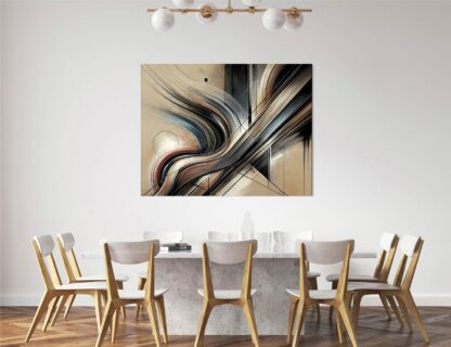Beige Lined Abstract Giclee - Image 2