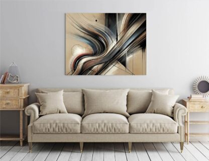 Beige Lined Abstract Giclee - Image 3