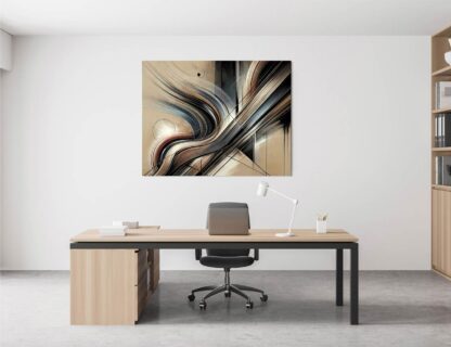 Beige Lined Abstract Giclee - Image 4