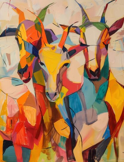 Multicolored New Goats Giclee