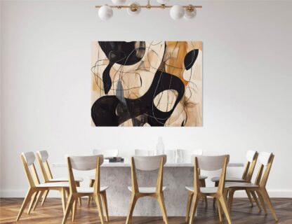 Abstract Beige Cream and Black Giclee - Image 2