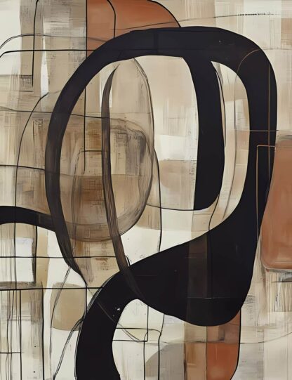 Abstract Brown and Orange Giclee
