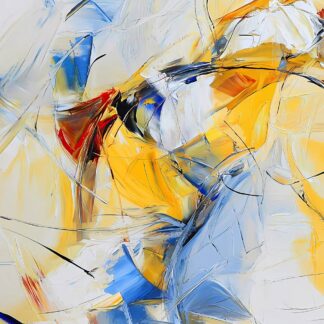 Yellow Red Blue and White Abstract Giclee