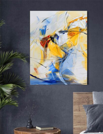 Yellow Red Blue and White Abstract Giclee - Image 2