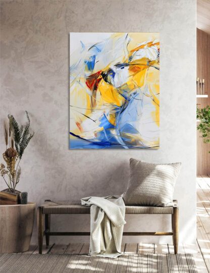 Yellow Red Blue and White Abstract Giclee - Image 3