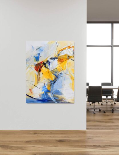 Yellow Red Blue and White Abstract Giclee - Image 4