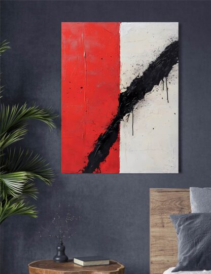Wabi Sabi Red White and Black Giclee - Image 2