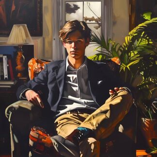 Preppy Guy in Chair Giclee