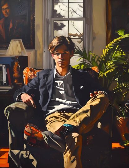 Preppy Guy in Chair Giclee