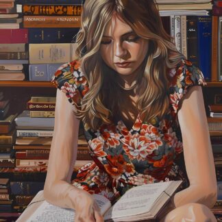 Preppy Girl Reading Giclee