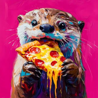 Pizza Eating Otter Giclee