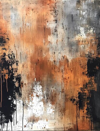 Orange White and Black Abstract Giclee