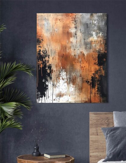 Orange White and Black Abstract Giclee - Image 2