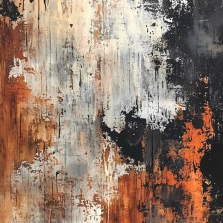 Orange White and Black Abstract Giclee