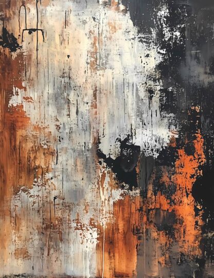 Orange White and Black Abstract Giclee
