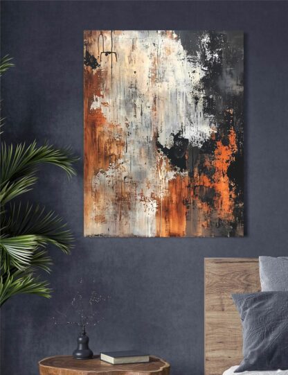 Orange White and Black Abstract Giclee - Image 2
