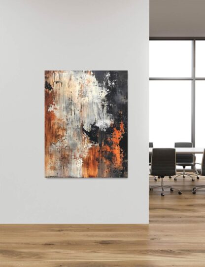 Orange White and Black Abstract Giclee - Image 4