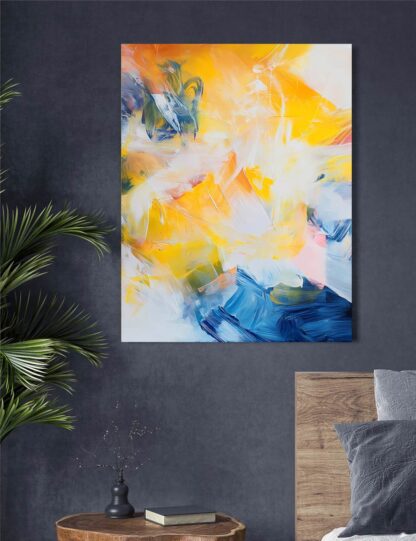 New Yellow Multi Colored Abstract Giclee - Image 2
