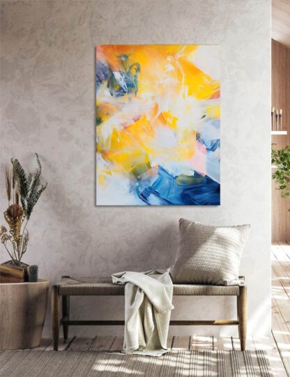 New Yellow Multi Colored Abstract Giclee - Image 3