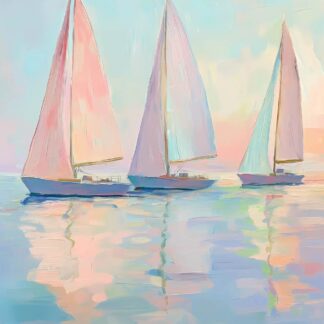 Three Sailboats Giclee