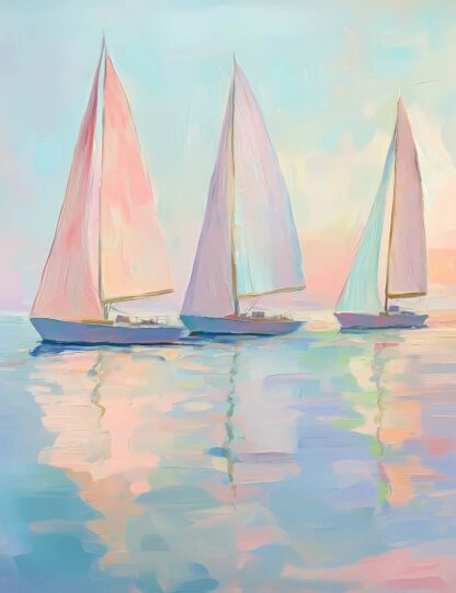 Three Sailboats Giclee
